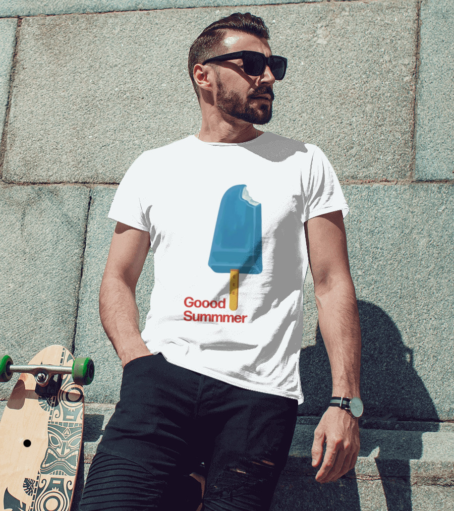Popsicle Goood Summmer EEE Blue Ice Cream Treat T-Shirt