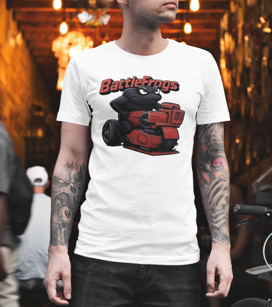 BattleFrogs Frog Riding Red Motorcycle T-Shirt