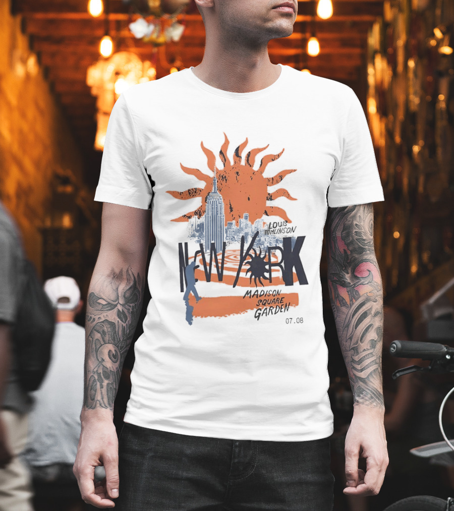 Louis Tomlinson New York Madison Square Garden 07.08 Sun And Skyline T-Shirt
