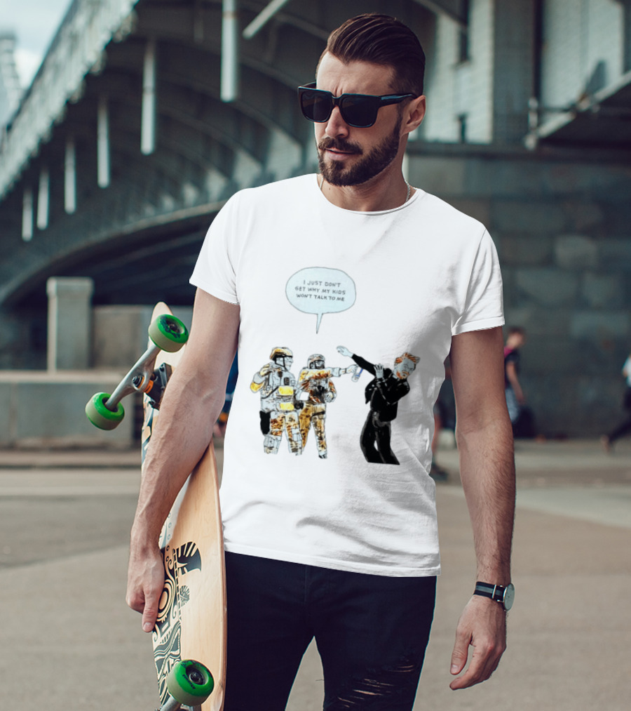 Priest With Soldiers And Kids Speech Bubble T-Shirt
