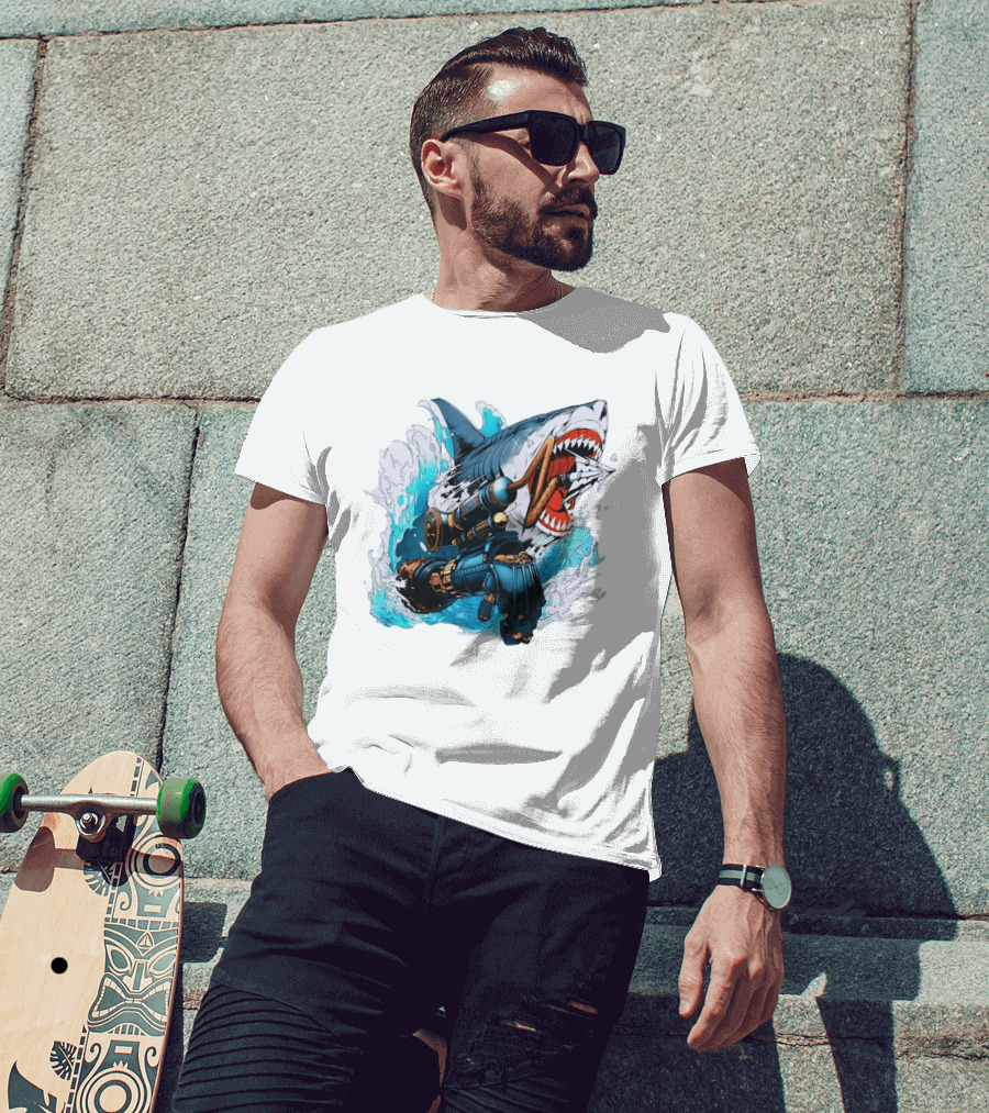 Steampunk Shark Lies Of P Puppet String Adventure Magic T-Shirt