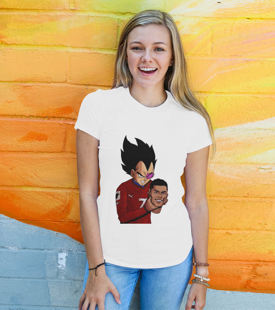 Vegeta Holding Ronaldo Head Puma Jersey Collaboration T-Shirt