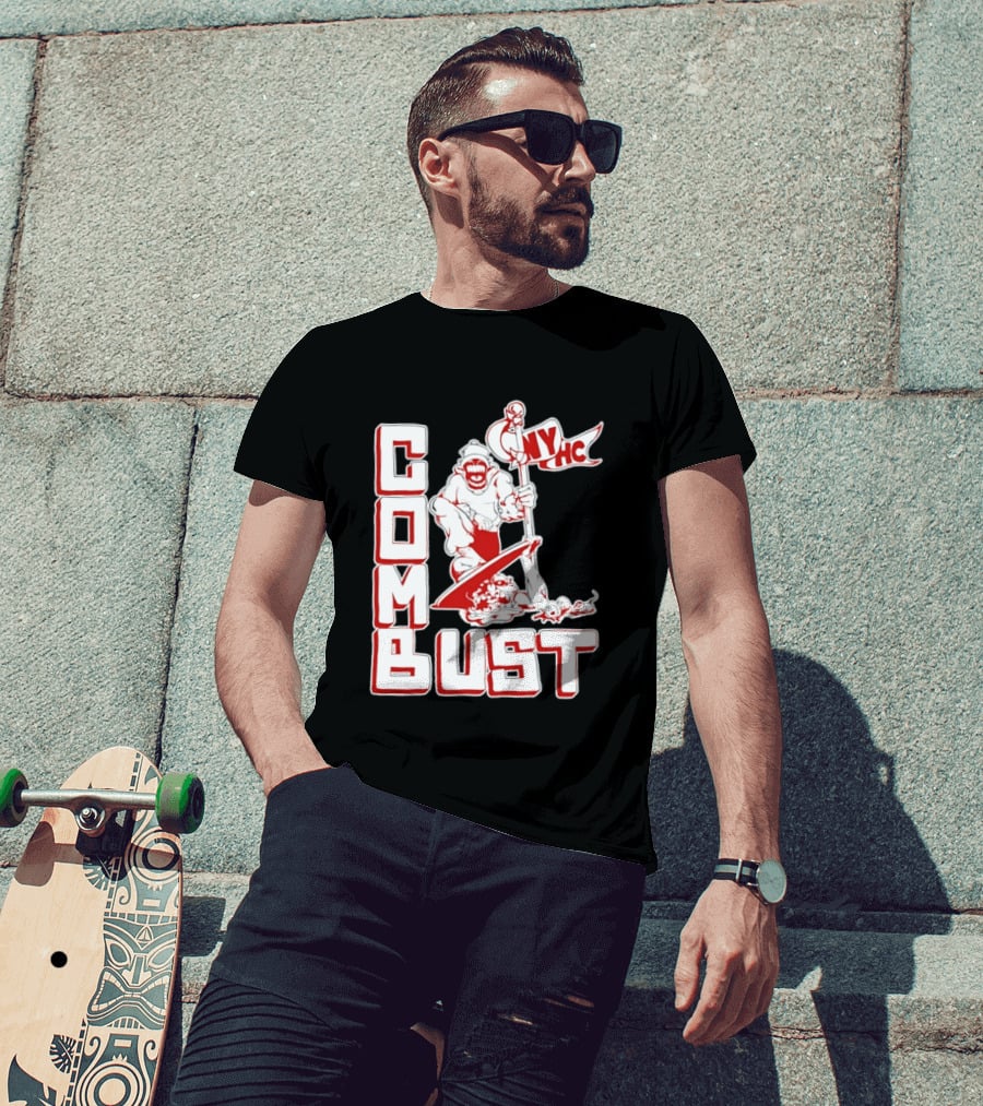 New York Hardcore Combat Bust NYHC Monster Flag T-Shirt