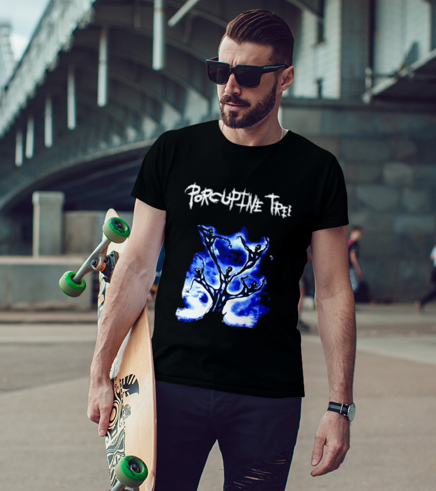Porcupine Tree Ecelna Rock And Roll Blue Abstract Figures T-Shirt