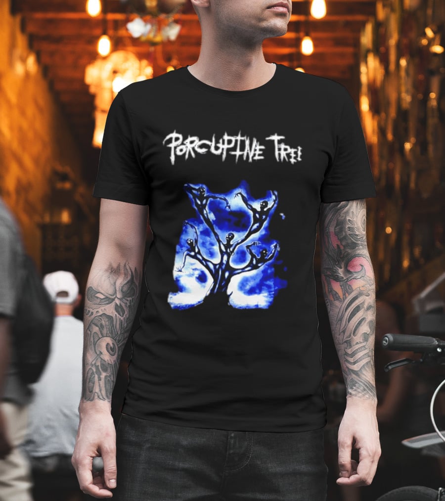 Porcupine Tree Ecelna Rock And Roll Blue Abstract Figures T-Shirt