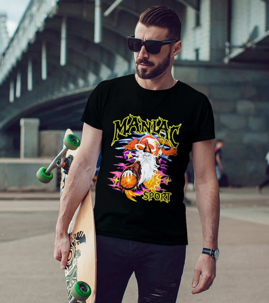 Maniac Sport Wizard Basketball Magic Santa Style Explosion T-Shirt