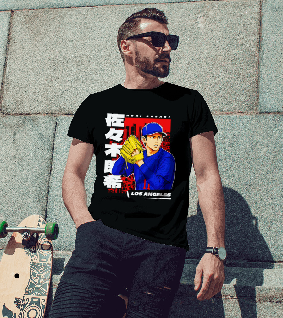 Roki Sasaki Los Angeles Baseball Japanese T-Shirt