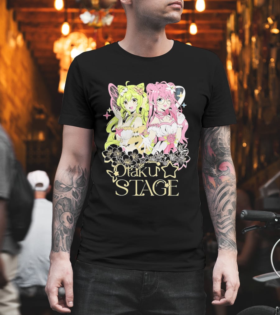Otaku Stage Manga Kawaii Anime Girls Floral T-Shirt