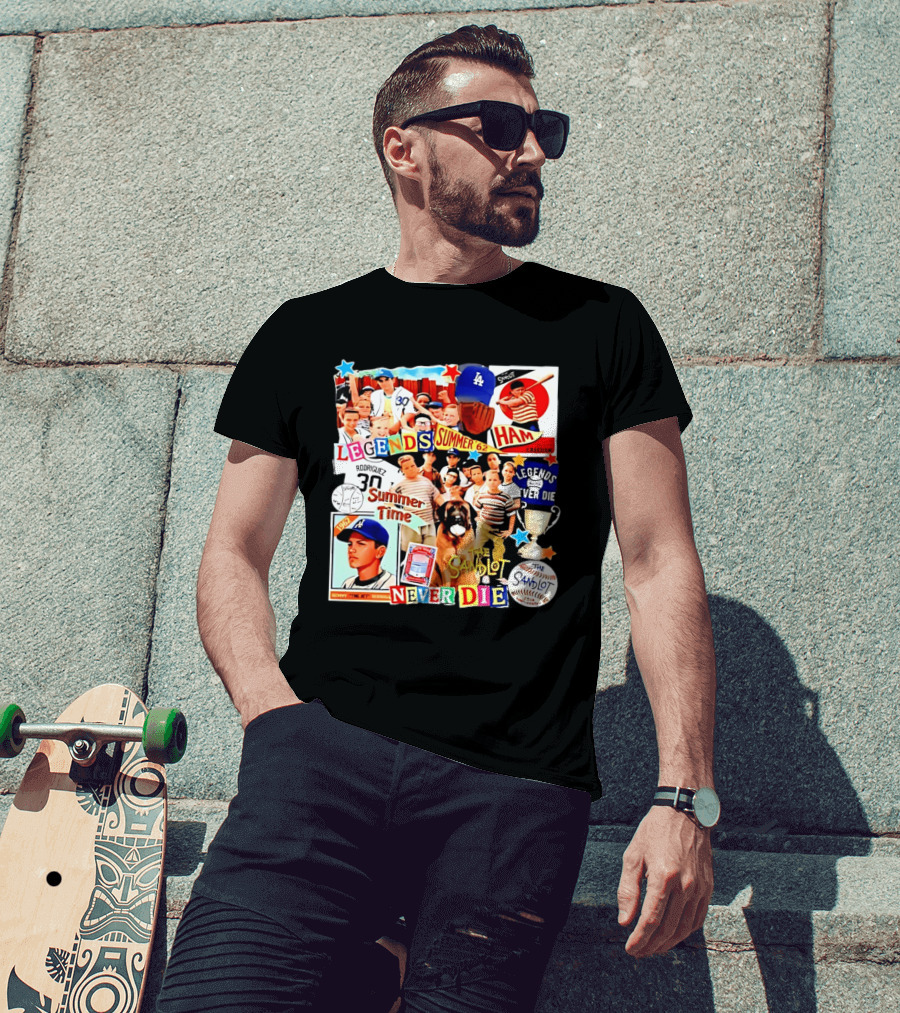 Sandlot Legends Summer 62 Benny The Jet Rodriguez Legends Never Die T-Shirt