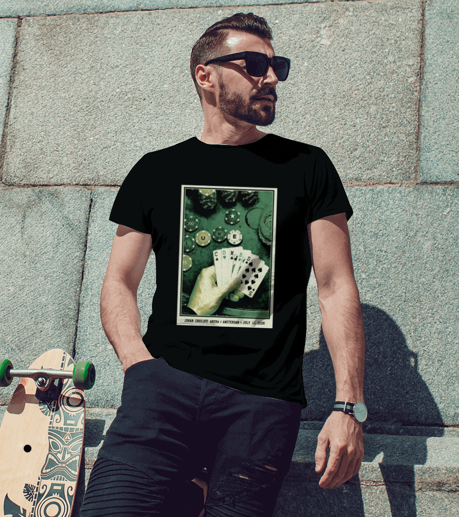 Luke Combs Poker Themed Johan Cruijff Arena Amsterdam July 11 2026 Tour T-Shirt