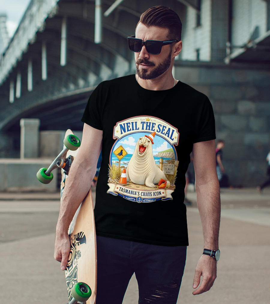 Neil The Seal Keep Back Do What I Want Tasmania's Chaos T-Shirt