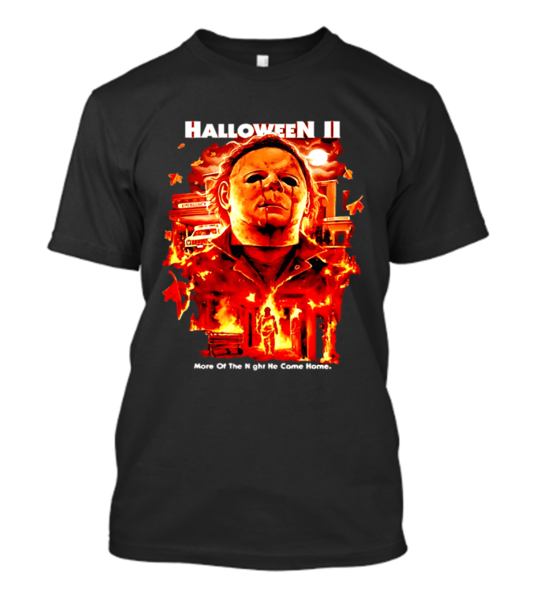 Halloween II Michael Myers Fire Scene More Of The Night He Came Home EMS Car T-Shirt