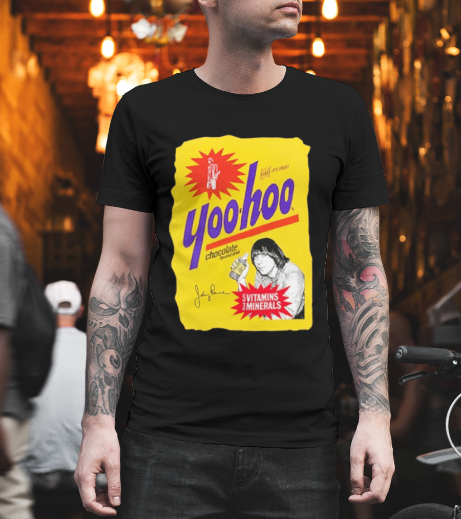 Johnny Ramone Yoo Hoo Chocolate Drink 5 Vitamins 3 Minerals T-Shirt