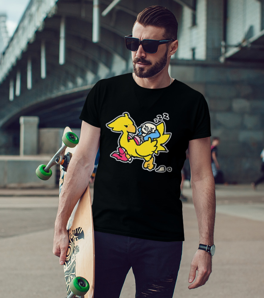 Sans Relaxing On Chocobo T-Shirt