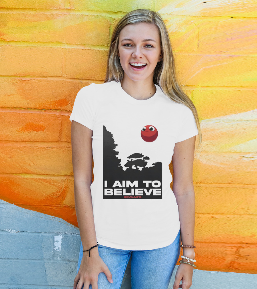 Kovaak's I Aim To Believe Red Ball T-Shirt