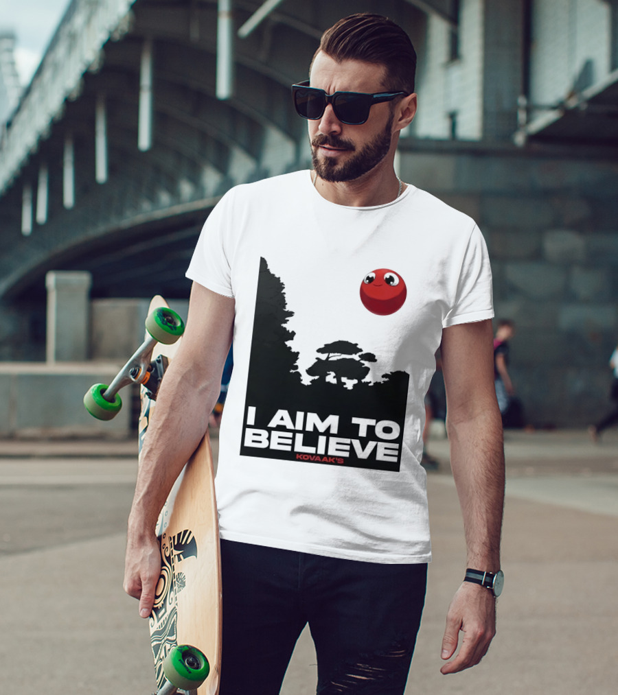 Kovaak's I Aim To Believe Red Ball T-Shirt