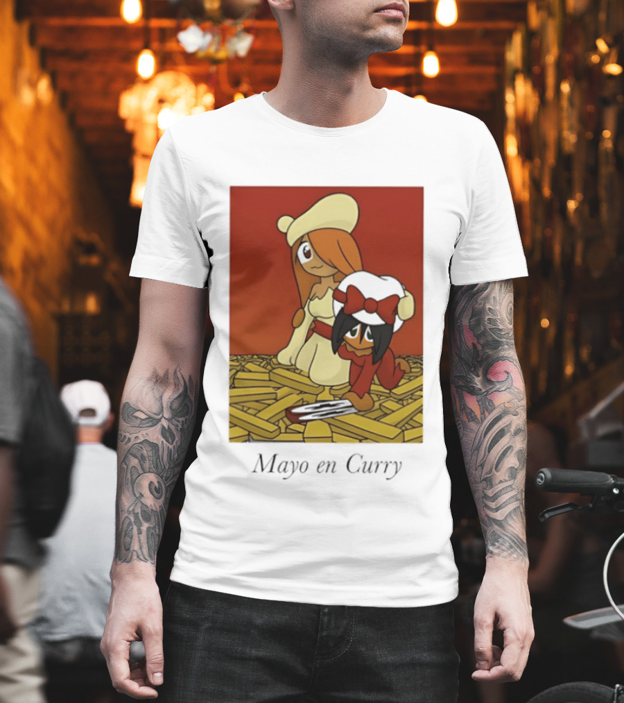 Mayo En Curry Anime Characters On Fries T-Shirt