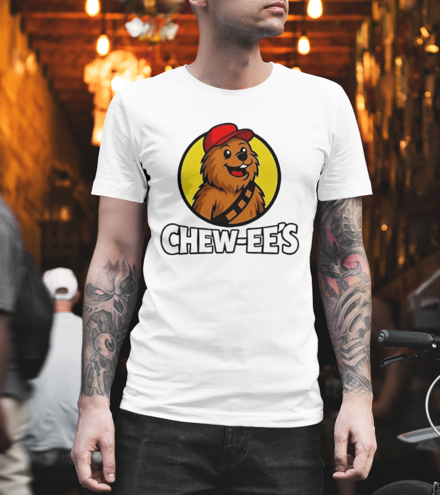 Chew Ee's Chewbacca Fast Food Character With Red Cap T-Shirt