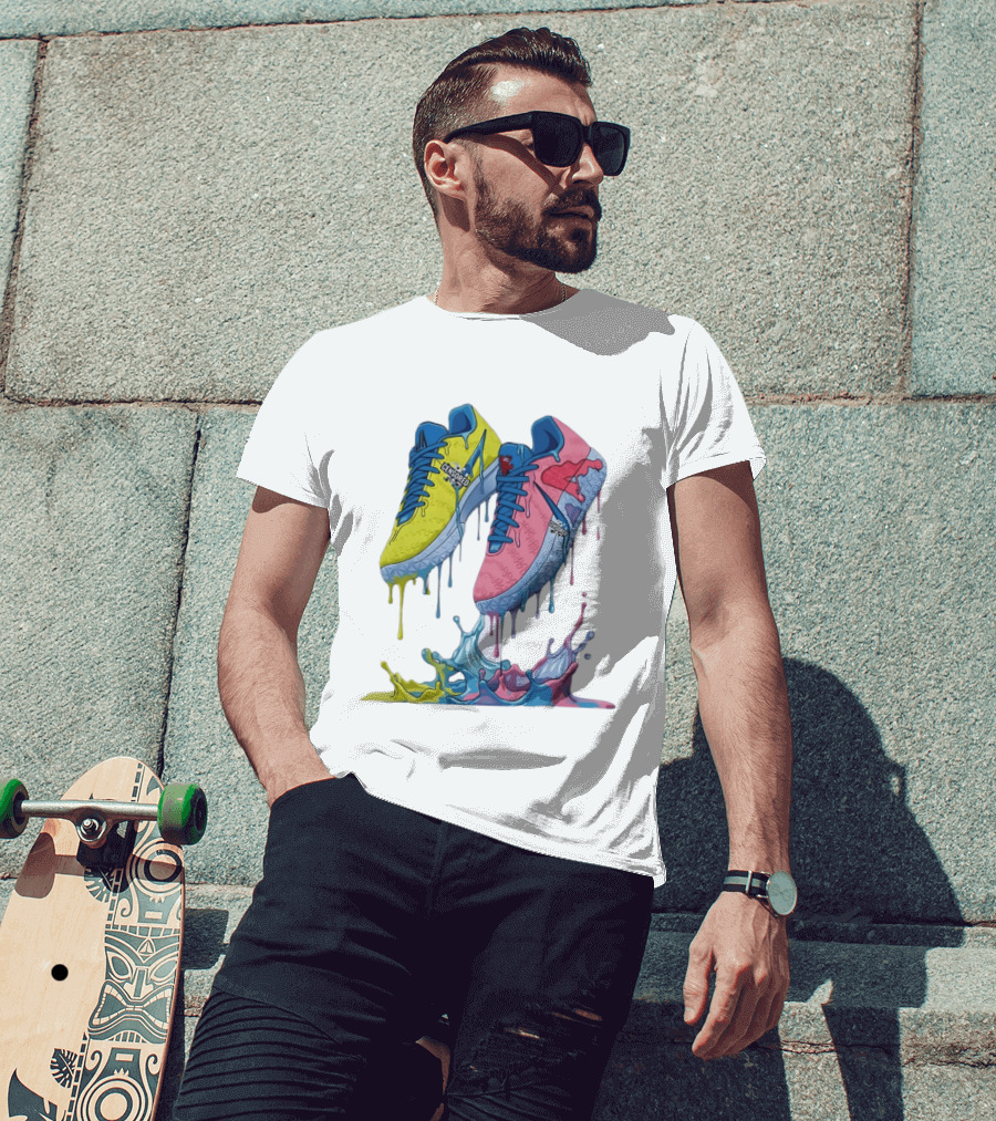 Dripping Paint Sneakers Censored T-Shirt