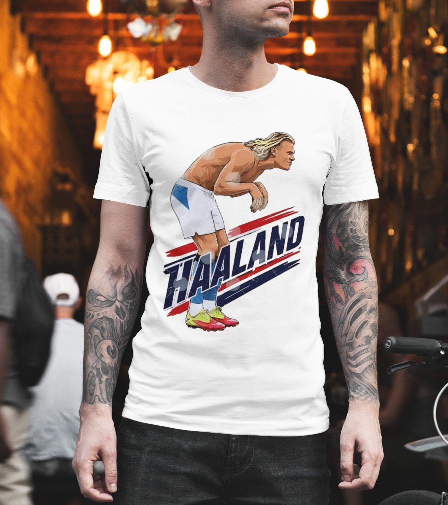 Erling Haaland Celebration Pose With Norway T-Shirt