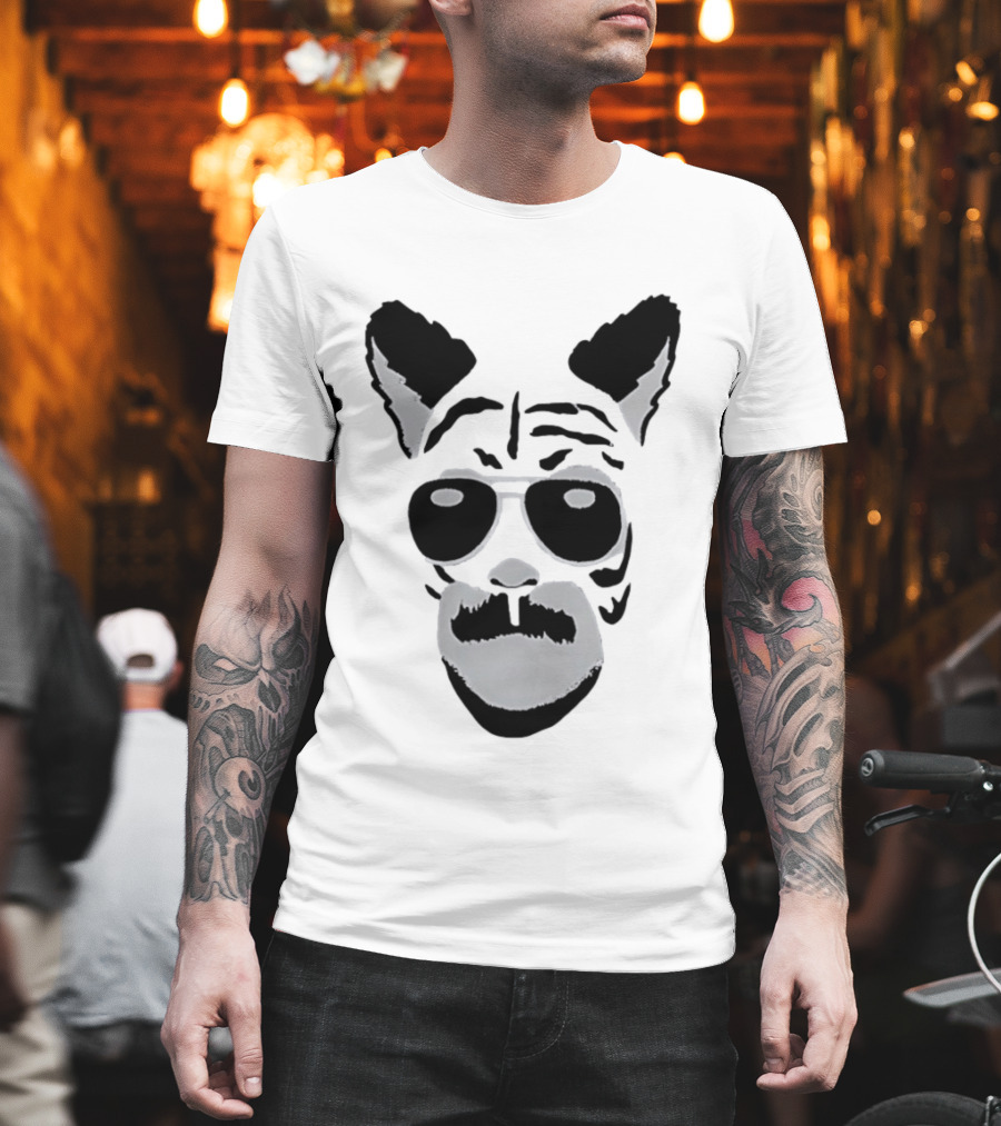 Fallout Tiger Mustache Aviator Sunglasses T-Shirt