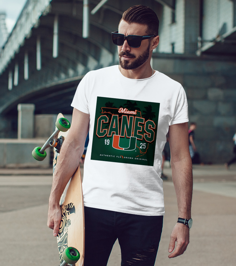 Miami Hurricanes Canes U Authentic Flo Grown 1925 Palm Trees T-Shirt
