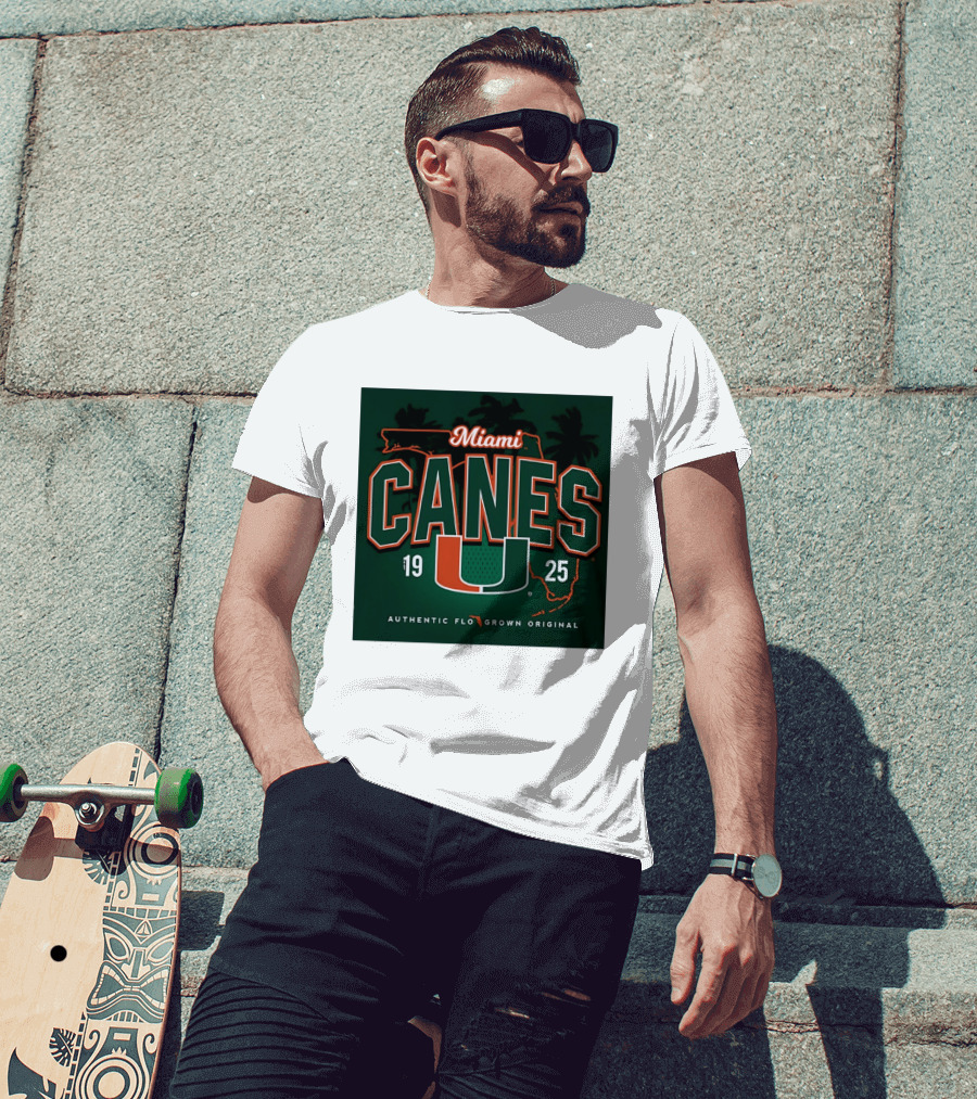 Miami Hurricanes Canes U Authentic Flo Grown 1925 Palm Trees T-Shirt