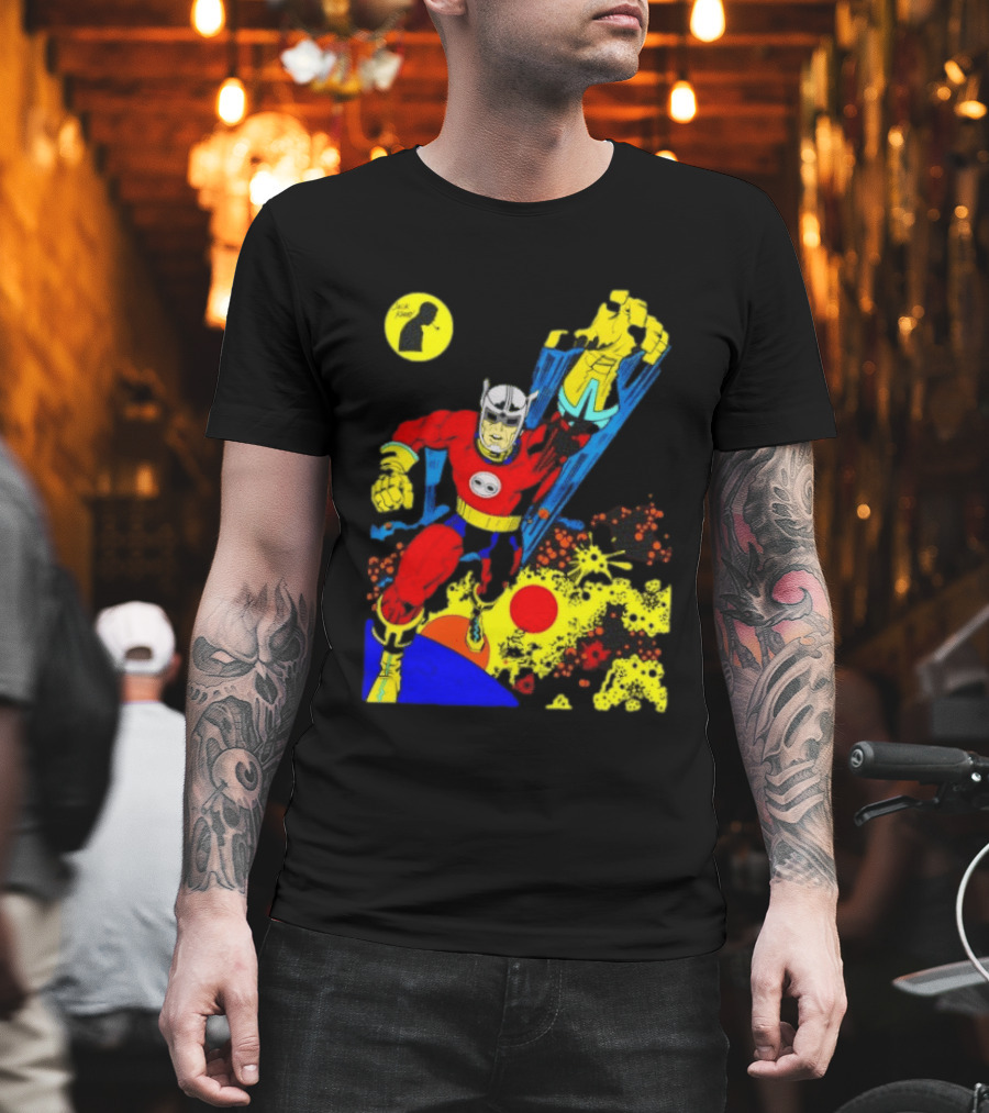 Jack Kirby Galactic Superhero Comic Book Dynamic Action T-Shirt
