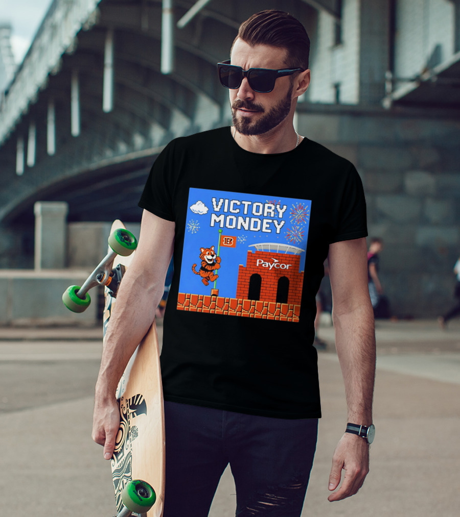 Cincinnati Bengals Victory Mondey Pixel Art Tiger Paycor Stadium Celebration T-Shirt