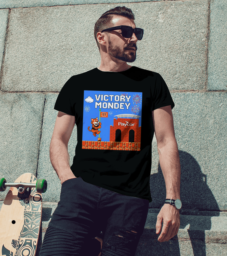 Cincinnati Bengals Victory Mondey Pixel Art Tiger Paycor Stadium Celebration T-Shirt