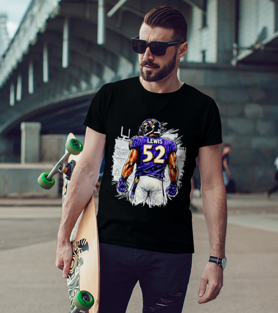 Ray Lewis Baltimore Ravens 52 Lewis Football Legendary Linebacker Ravens NFL Team T-Shirt