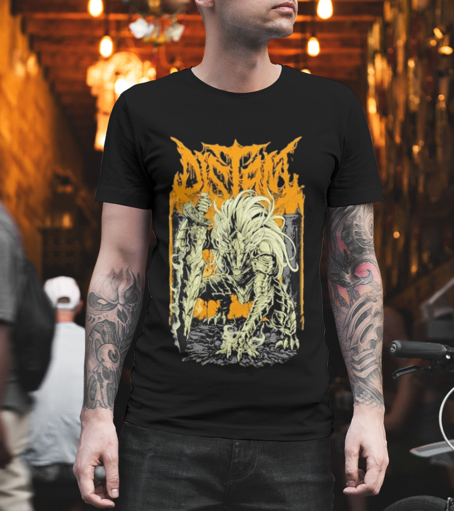 Distant Black Blade Dark Fantasy Warrior With Sword T-Shirt