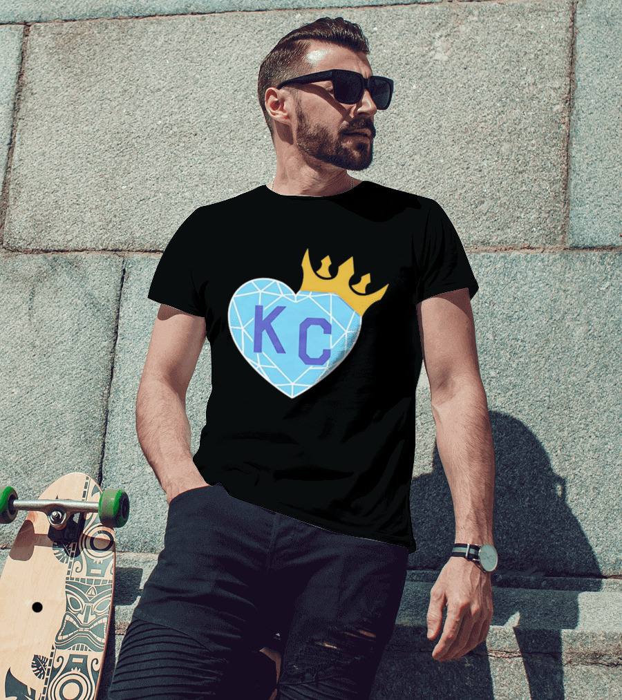 KC Diamond Heart With Golden Crown T-Shirt