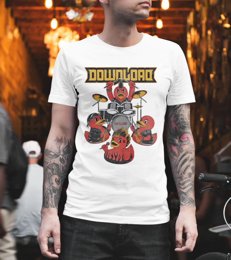 Download Festival Duck Band Rock Drummers T-Shirt