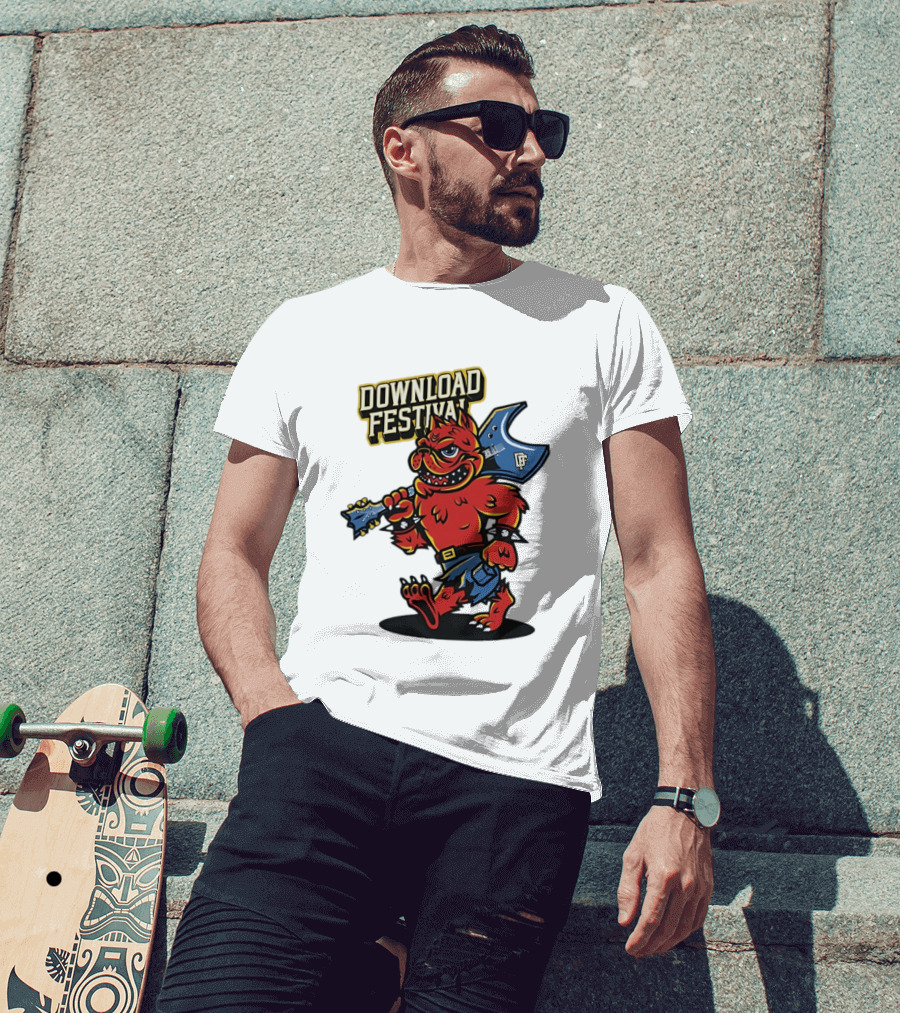 Download Festival Hellhound Character With Guitar T-Shirt