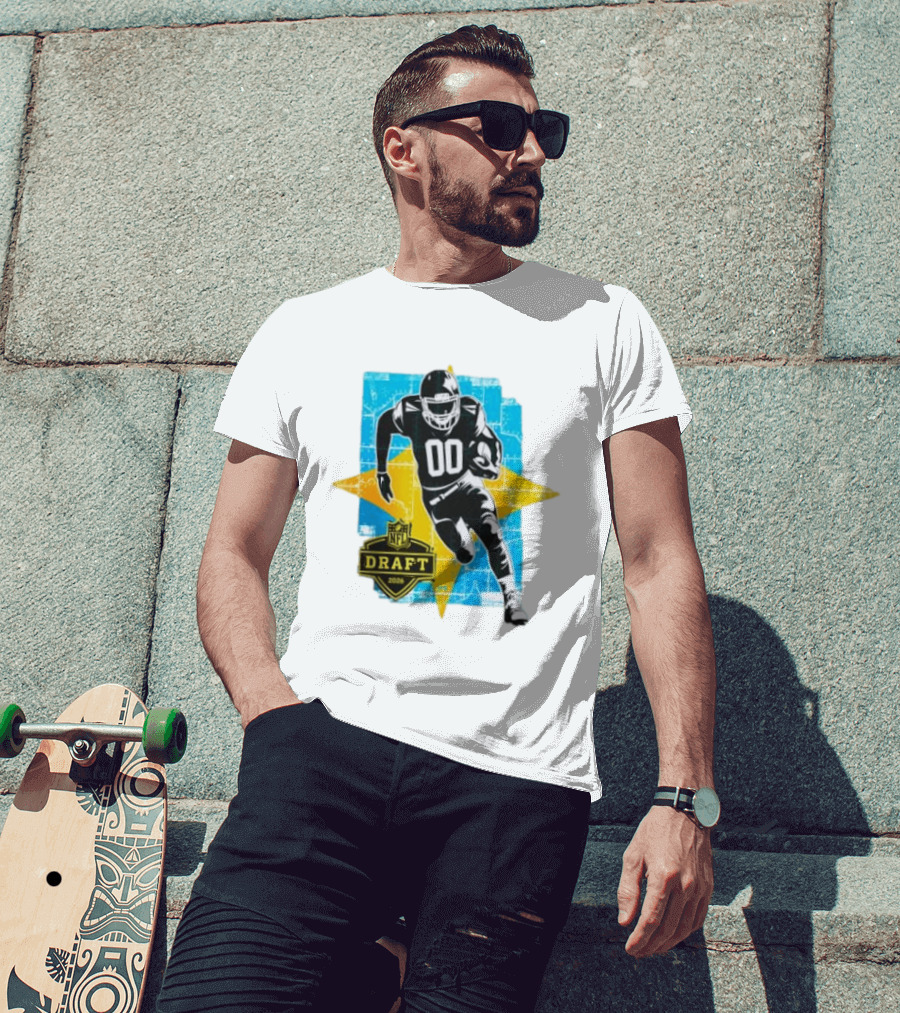 NFL Draft 2026 Football Player Jersey Number 00 T-Shirt