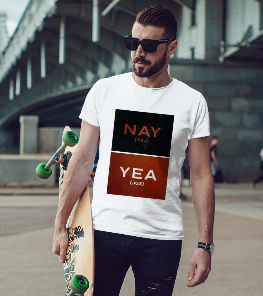 Nay Yea Minimalist Affirmation Negation Optical Illusion T-Shirt