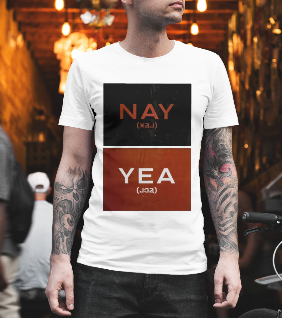 Nay Yea Minimalist Affirmation Negation Optical Illusion T-Shirt