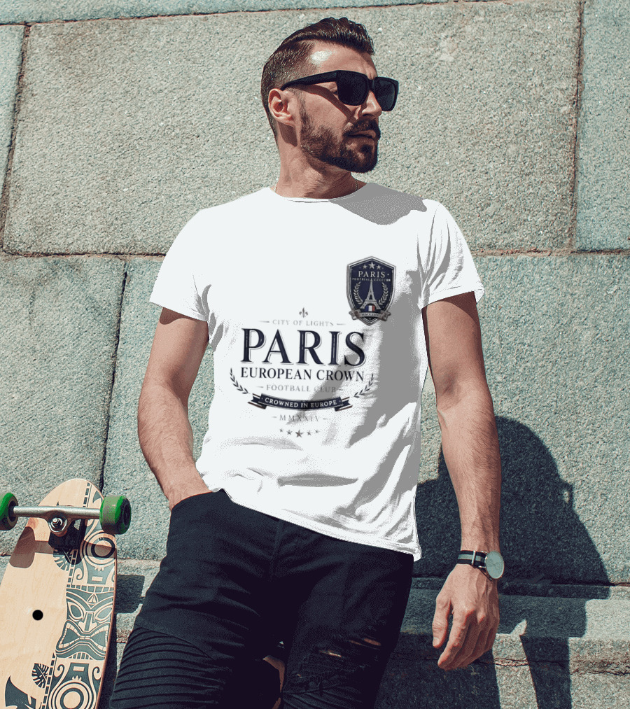 Paris City Of Light European Crown Football Club T-Shirt