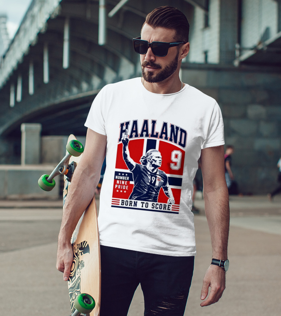 Haaland Norway Number Nine Pride Born To Score T-Shirt
