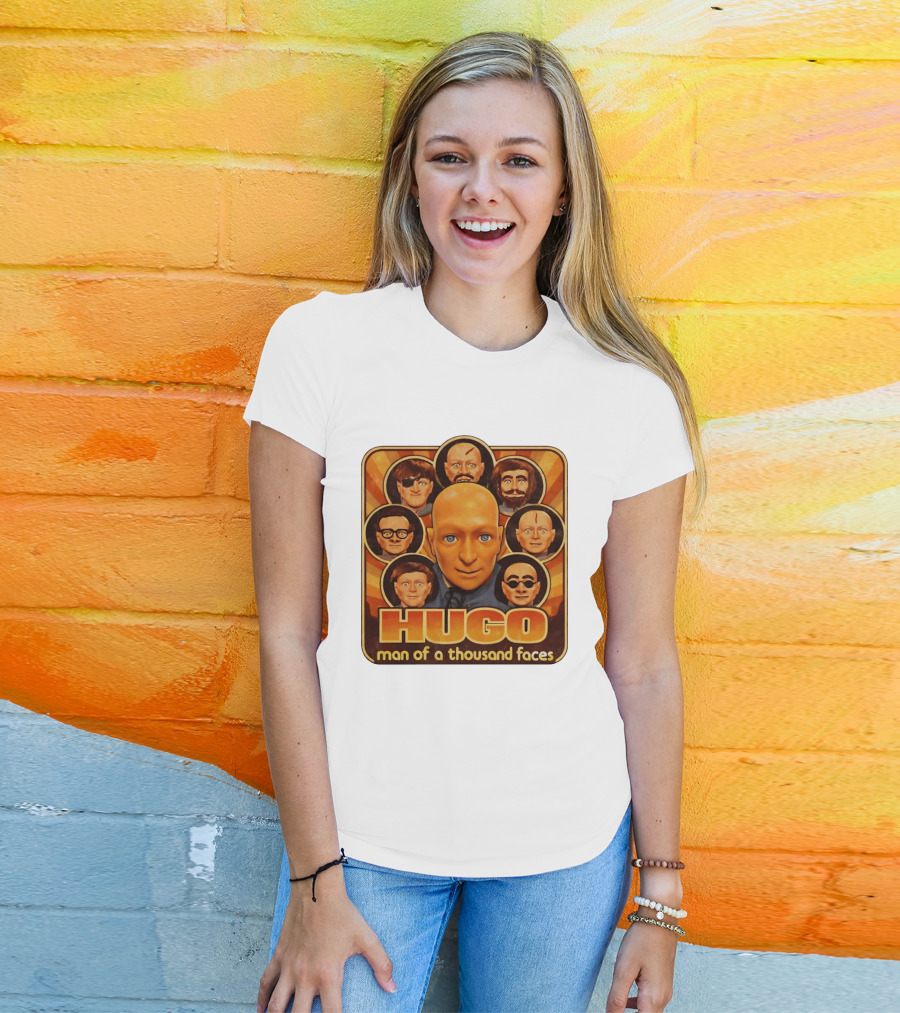 Hugo Man Of A Thousand Faces Ventriloquist Dummy Mask Collection T-Shirt