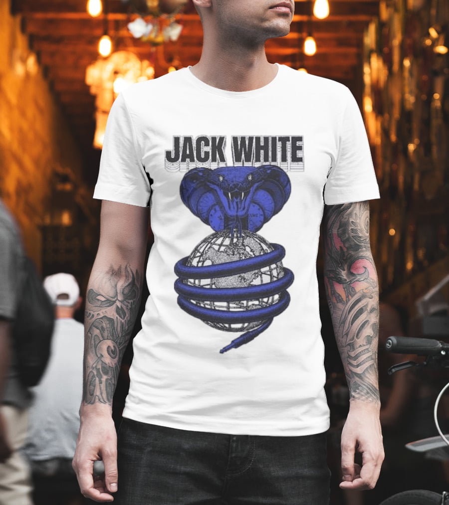 Jack White No Name Tour 2026 Snake Wrapped Around Globe T-Shirt