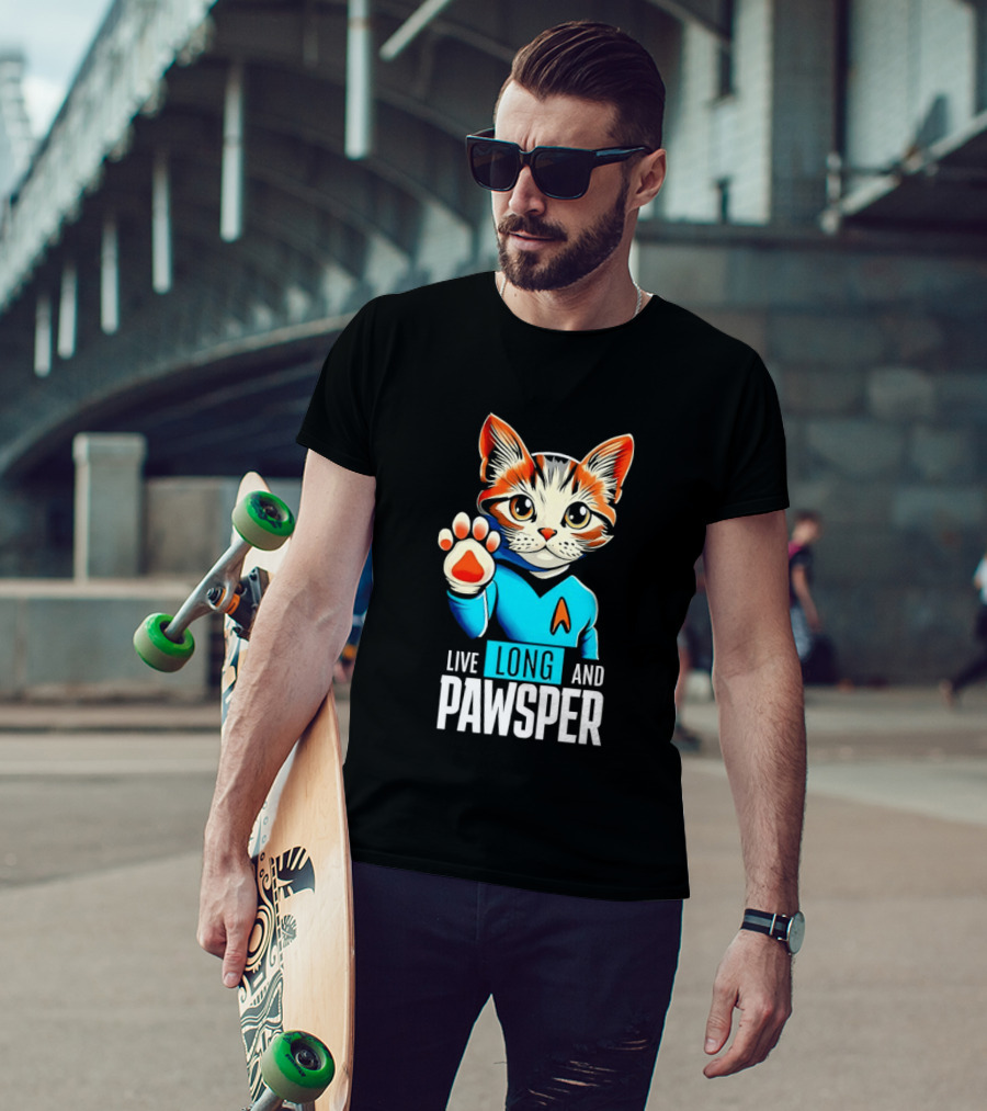 Cat Live Long And Pawsper Fun Feline Cosplay T-Shirt