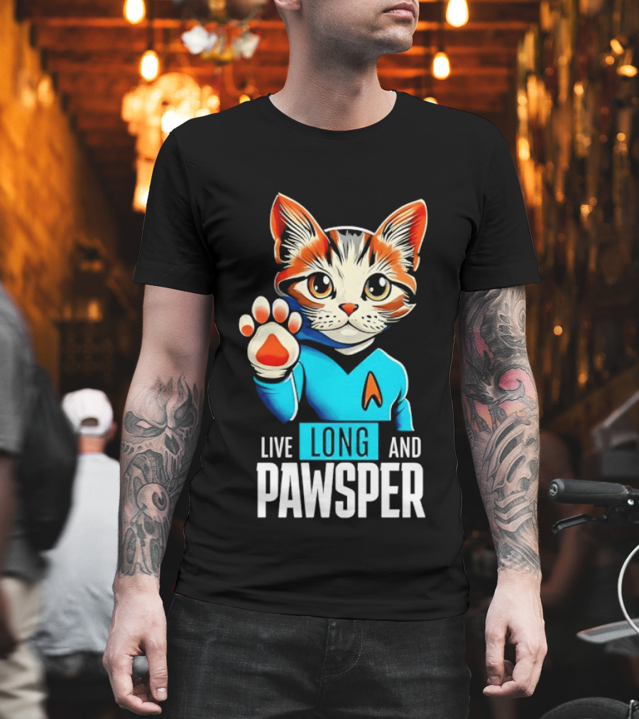 Cat Live Long And Pawsper Fun Feline Cosplay T-Shirt