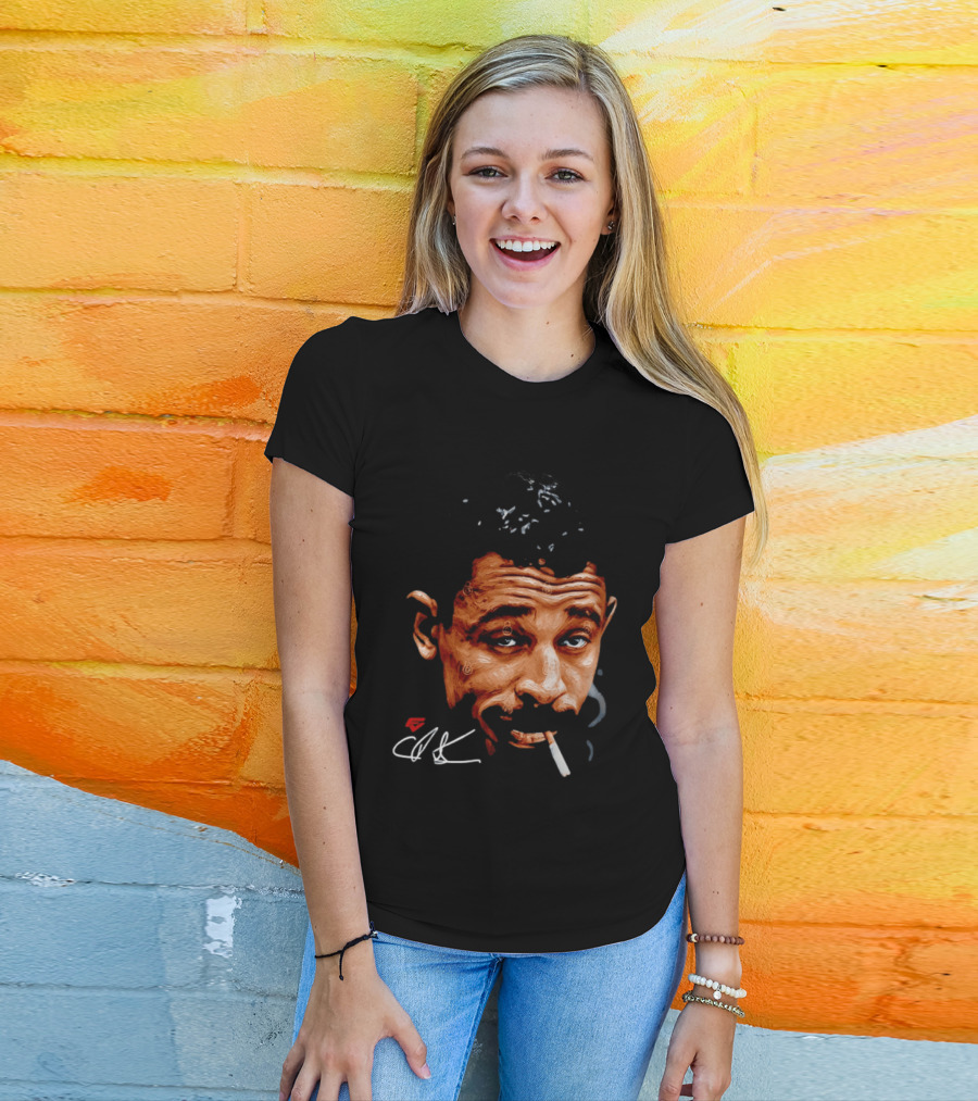 Charles Bukowski Cigarette Artwork CK Signature T-Shirt