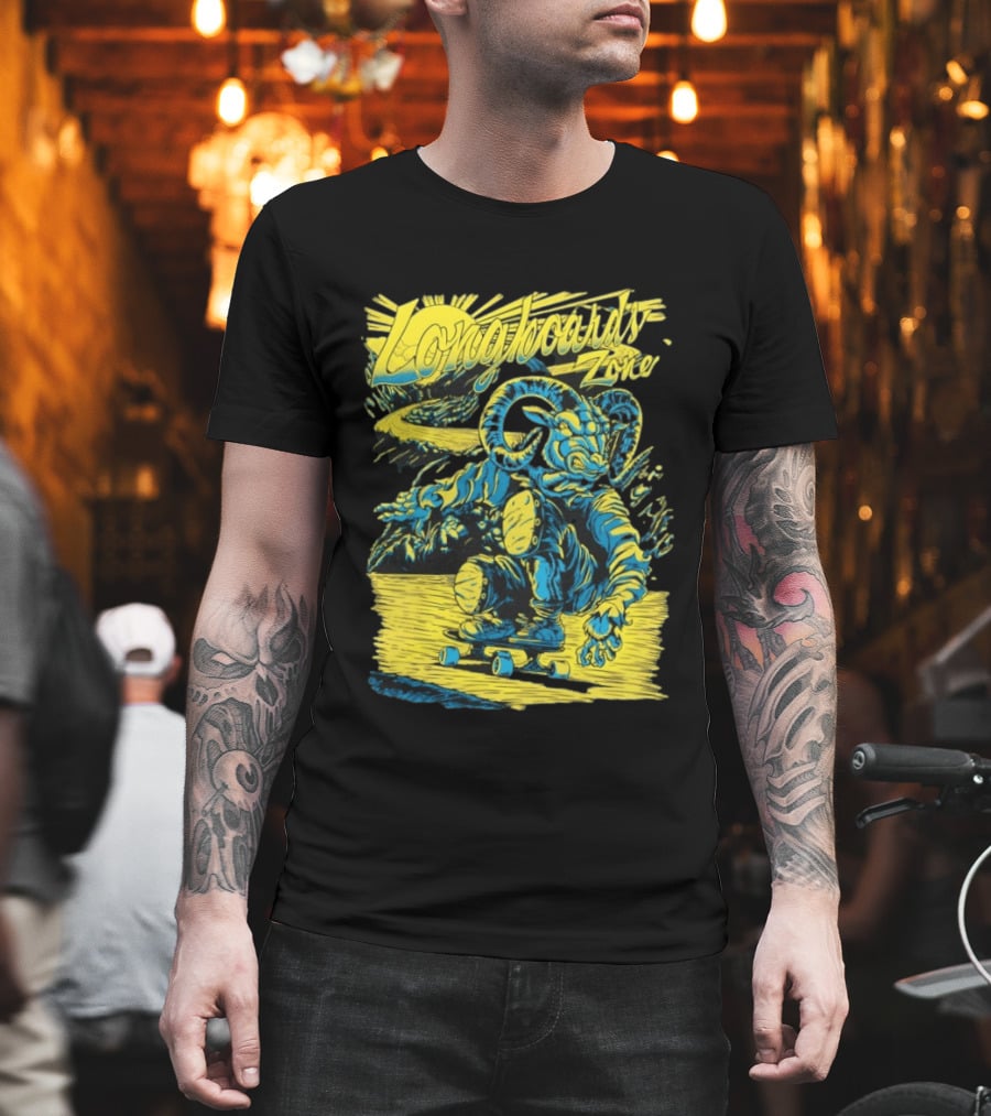 Longboards Zone Goat Downhill Rider Longboarding Adventure T-Shirt