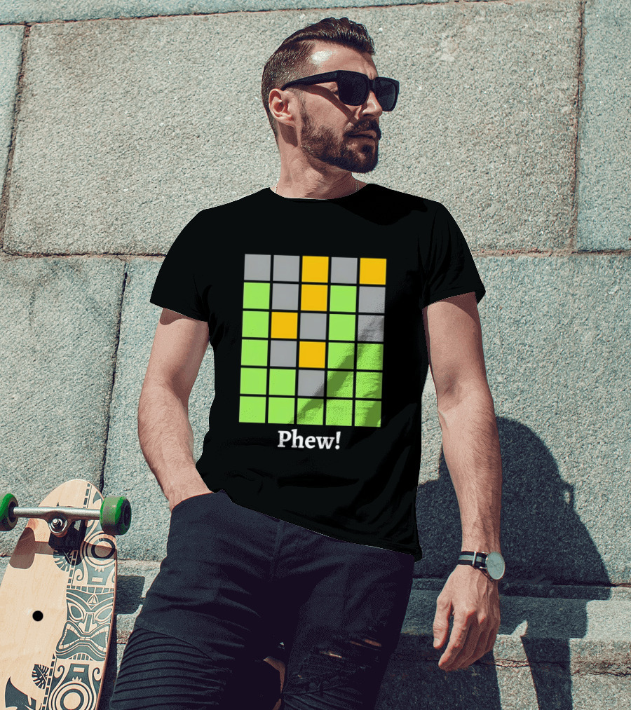 Minesweeper Phew Grid Game Board Text Phew T-Shirt