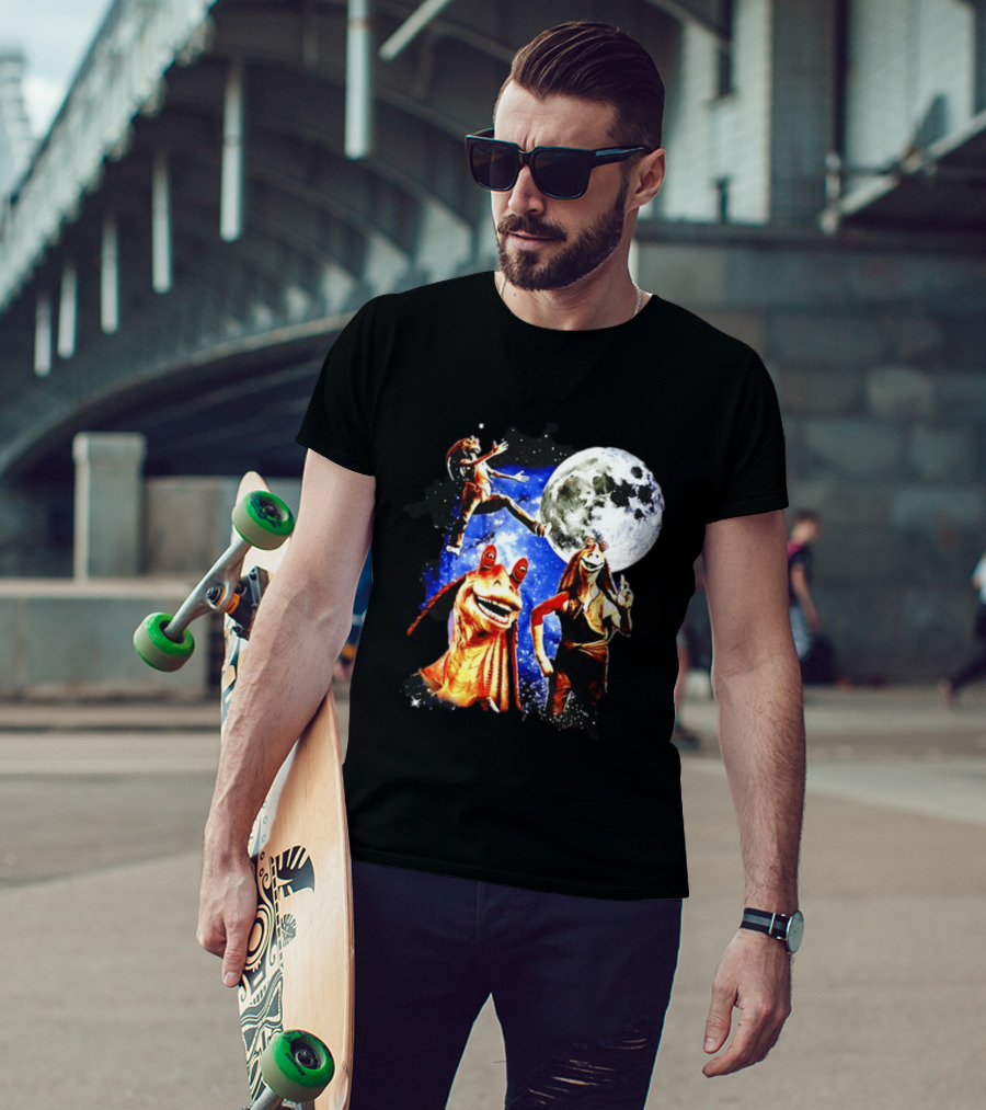 Jar Jar Binks Star Wars Gungan Moon And Space Adventure T-Shirt