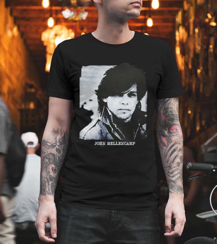 John Mellencamp Rock Music Singer Black And White T-Shirt