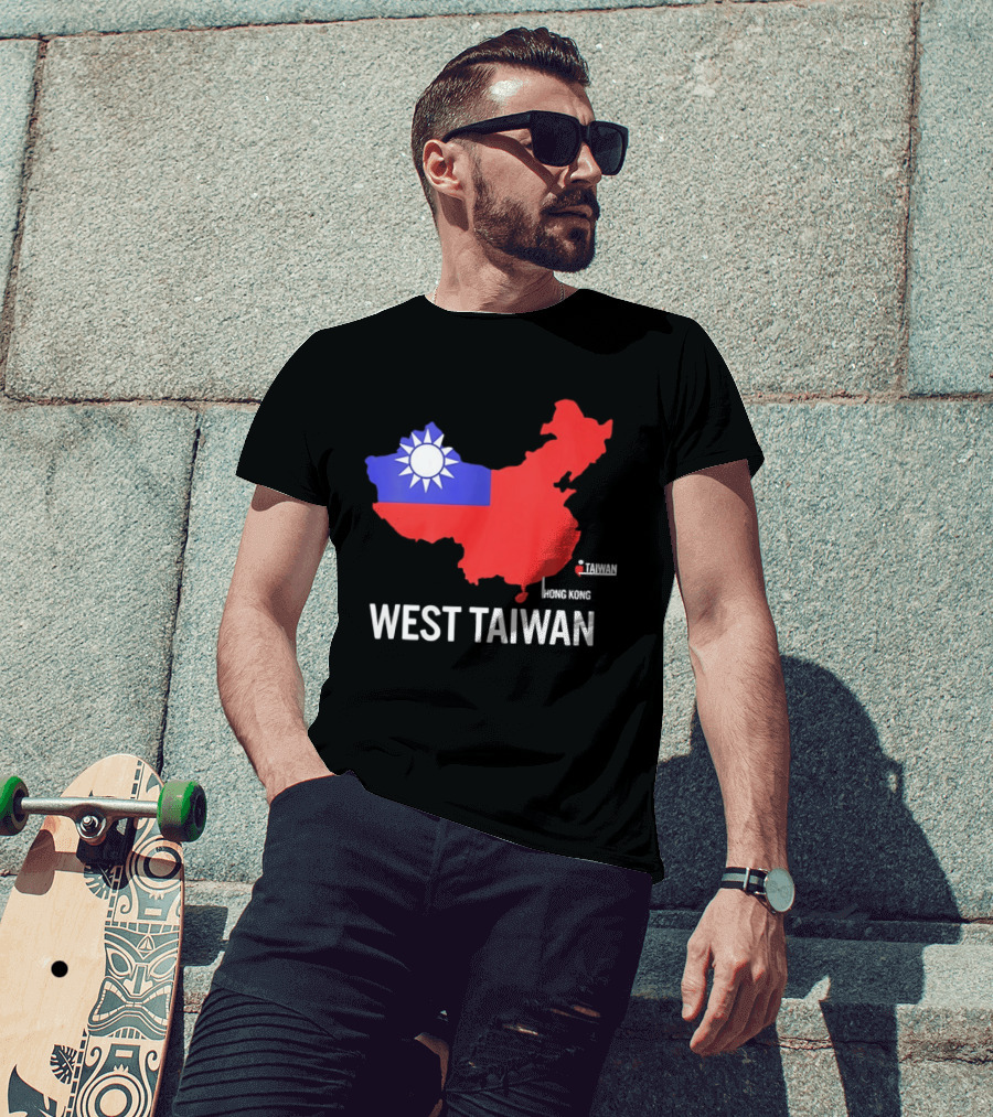 West Taiwan Map Political Geopolitical With Flag T-Shirt